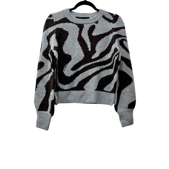 NWT 360 Cashmere Persia Sweater Misty Blue/Espresso Size-S MSRP $498 - Picture 3 of 11